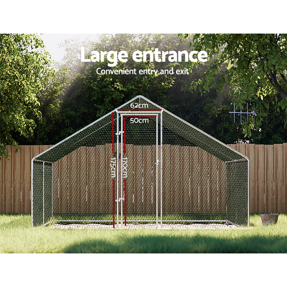 i.Pet Chicken Coop Cage Galvanised Steel Run view 3