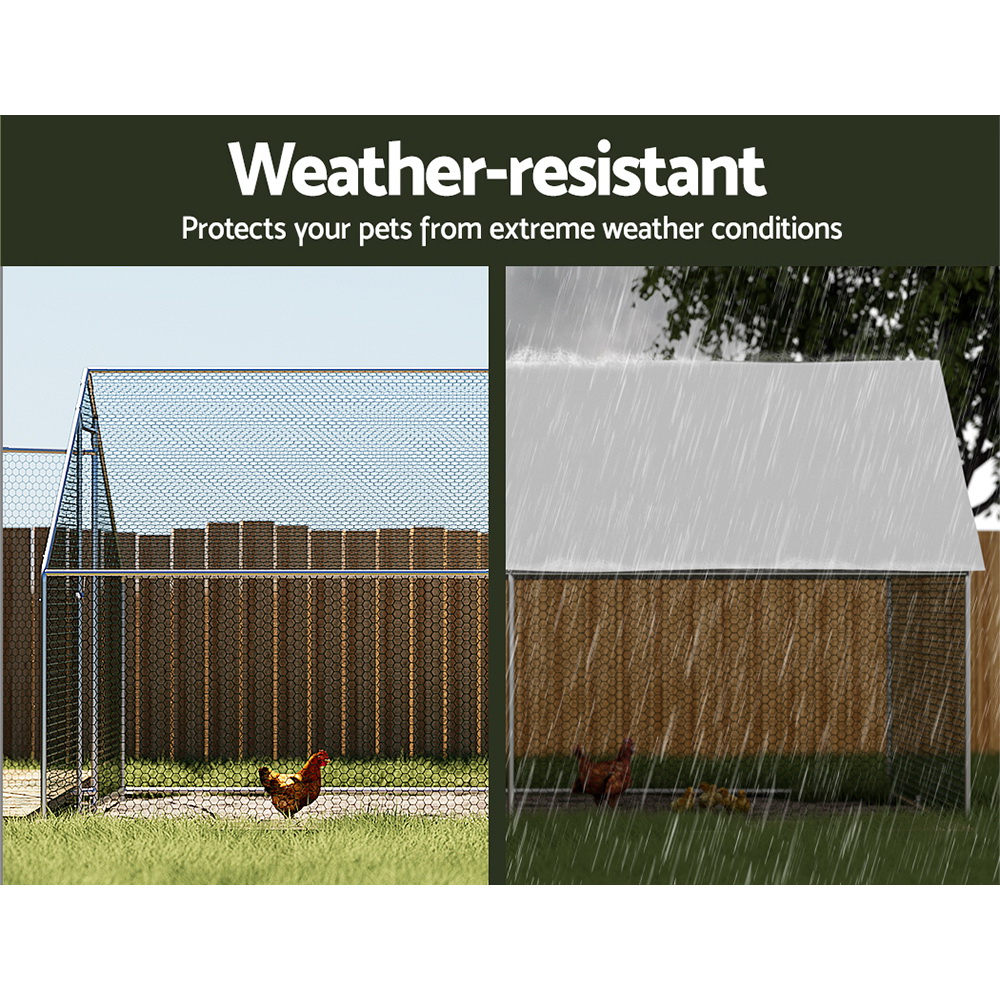 i.Pet Chicken Coop Cage Galvanised Steel Run view 4
