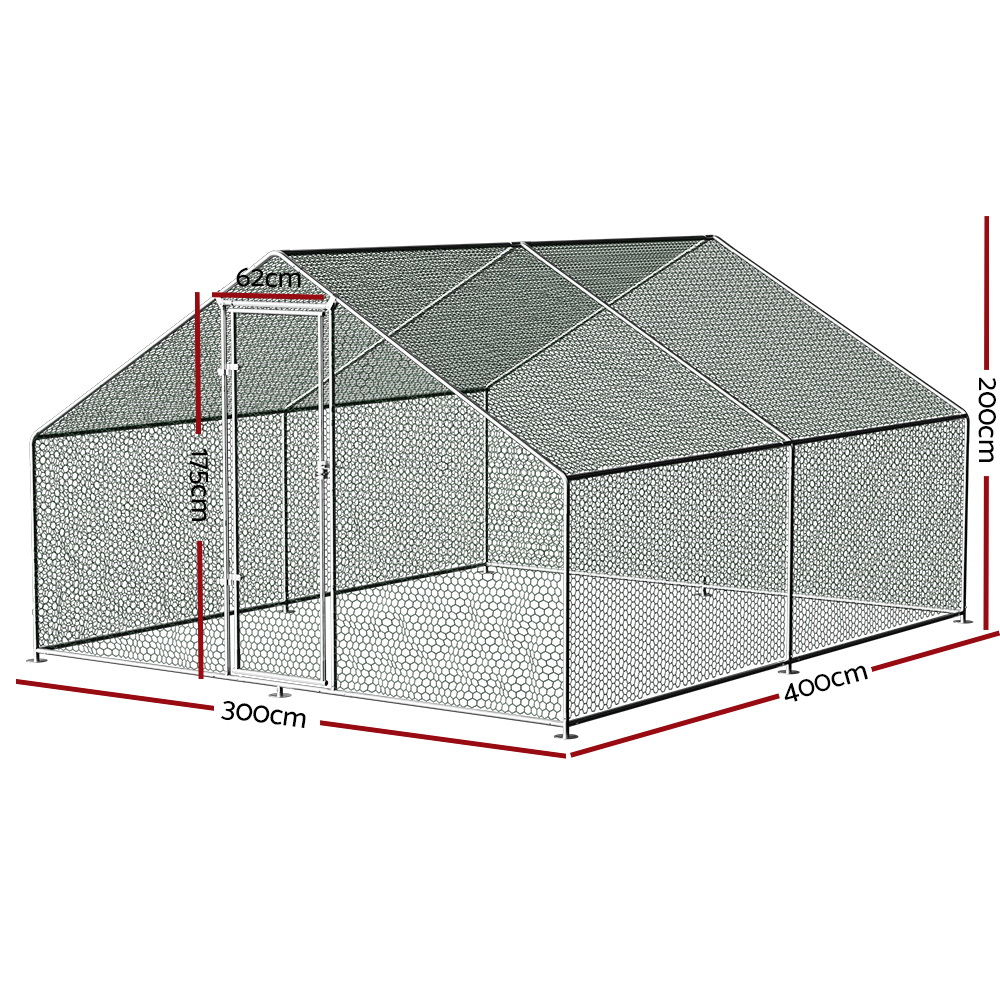 i.Pet Chicken Coop Cage Galvanised Steel Run view 5