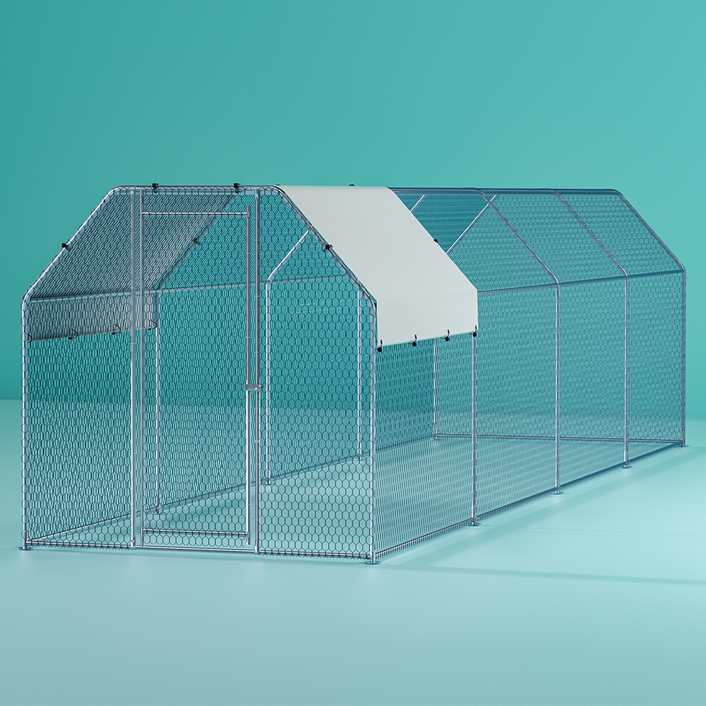 i.Pet Chicken Coop Cage Run 2m x 8m Walk In Hen House