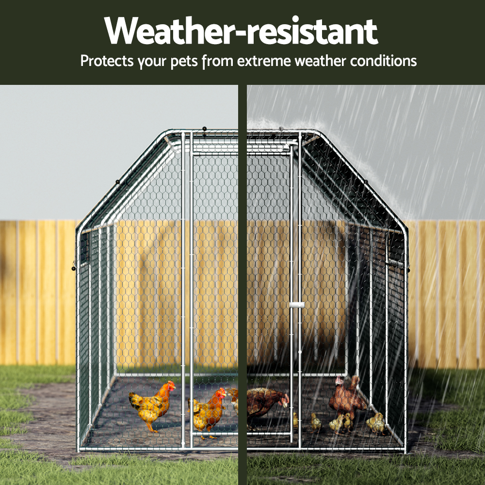 i.Pet Chicken Coop Cage Run 2m x 8m Walk In Hen House view 5