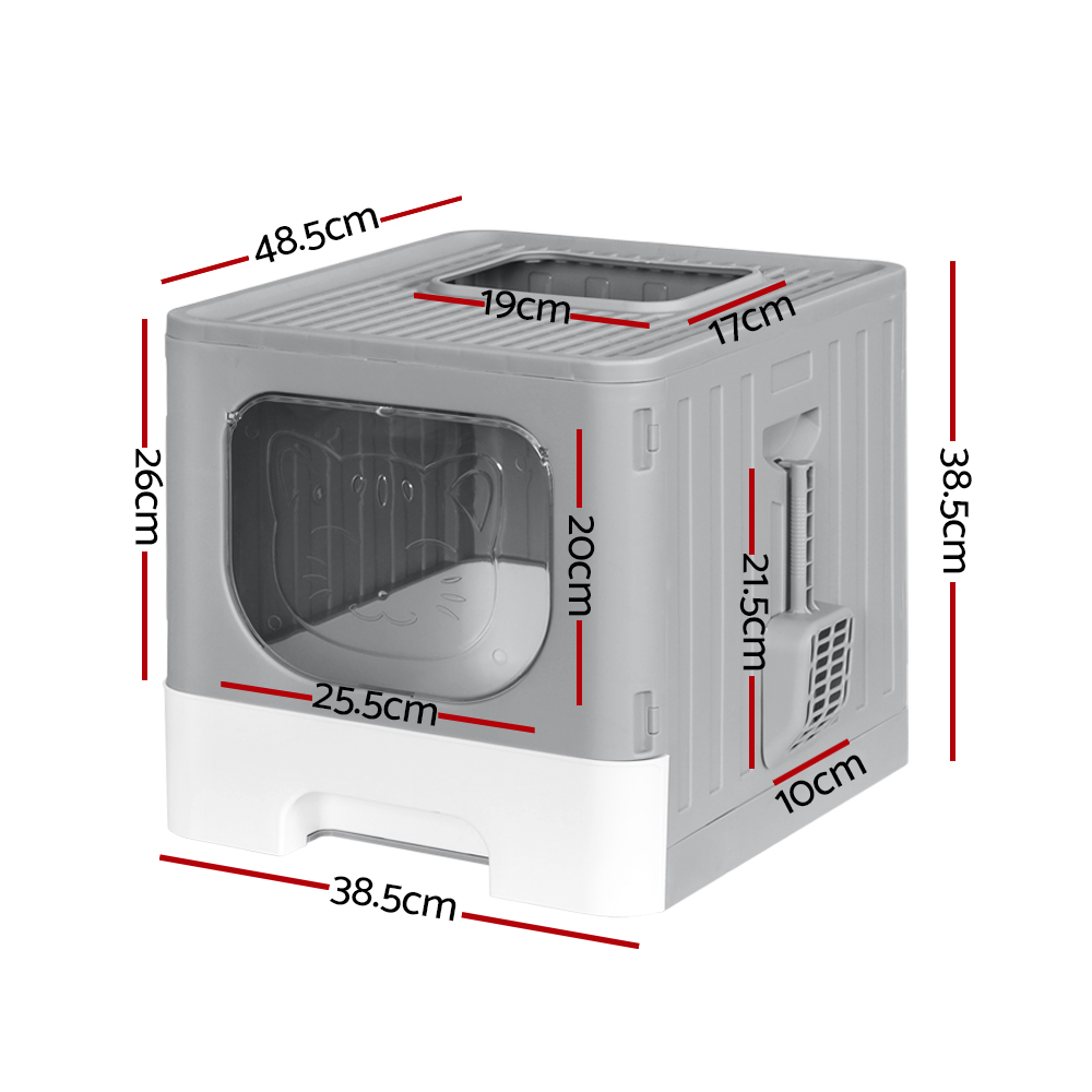 i.Pet Foldable Enclosed Cat Litter Box view 2