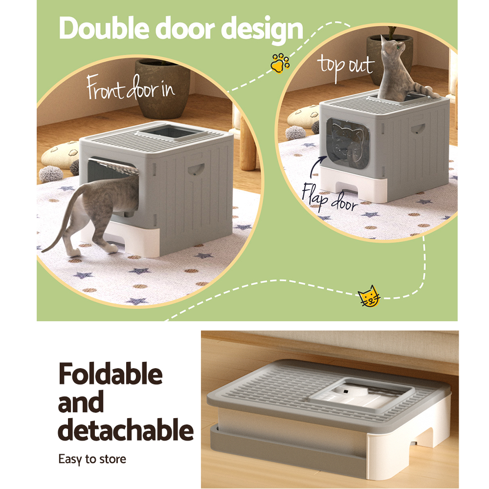 i.Pet Foldable Enclosed Cat Litter Box view 4
