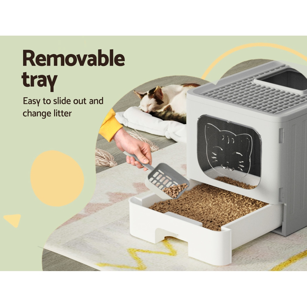 i.Pet Foldable Enclosed Cat Litter Box view 5