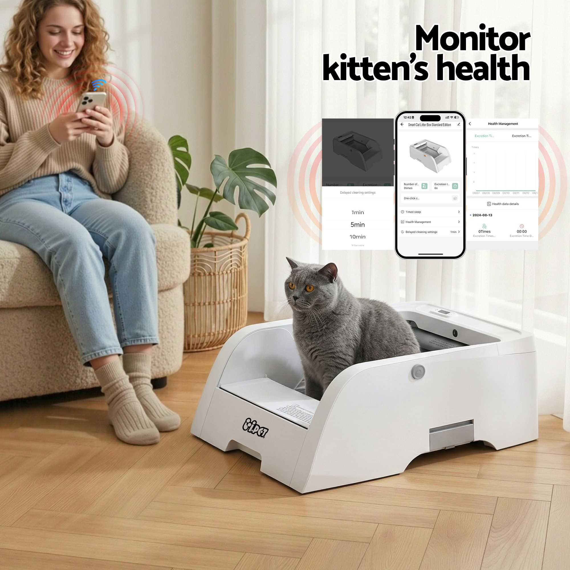 i.Pet Automatic Self-Cleaning Cat Litter Box App 5L view 5