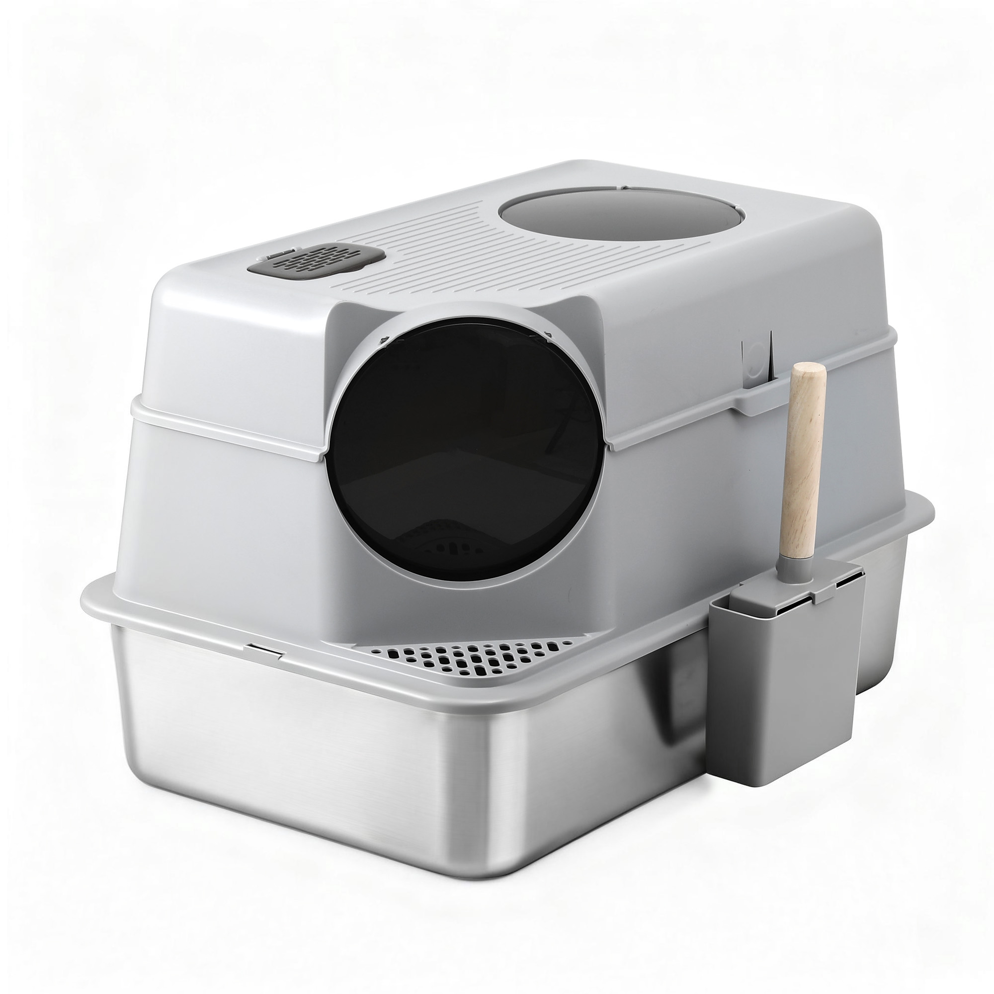 i.Pet Stainless Steel Cat Litter Box High-Sided