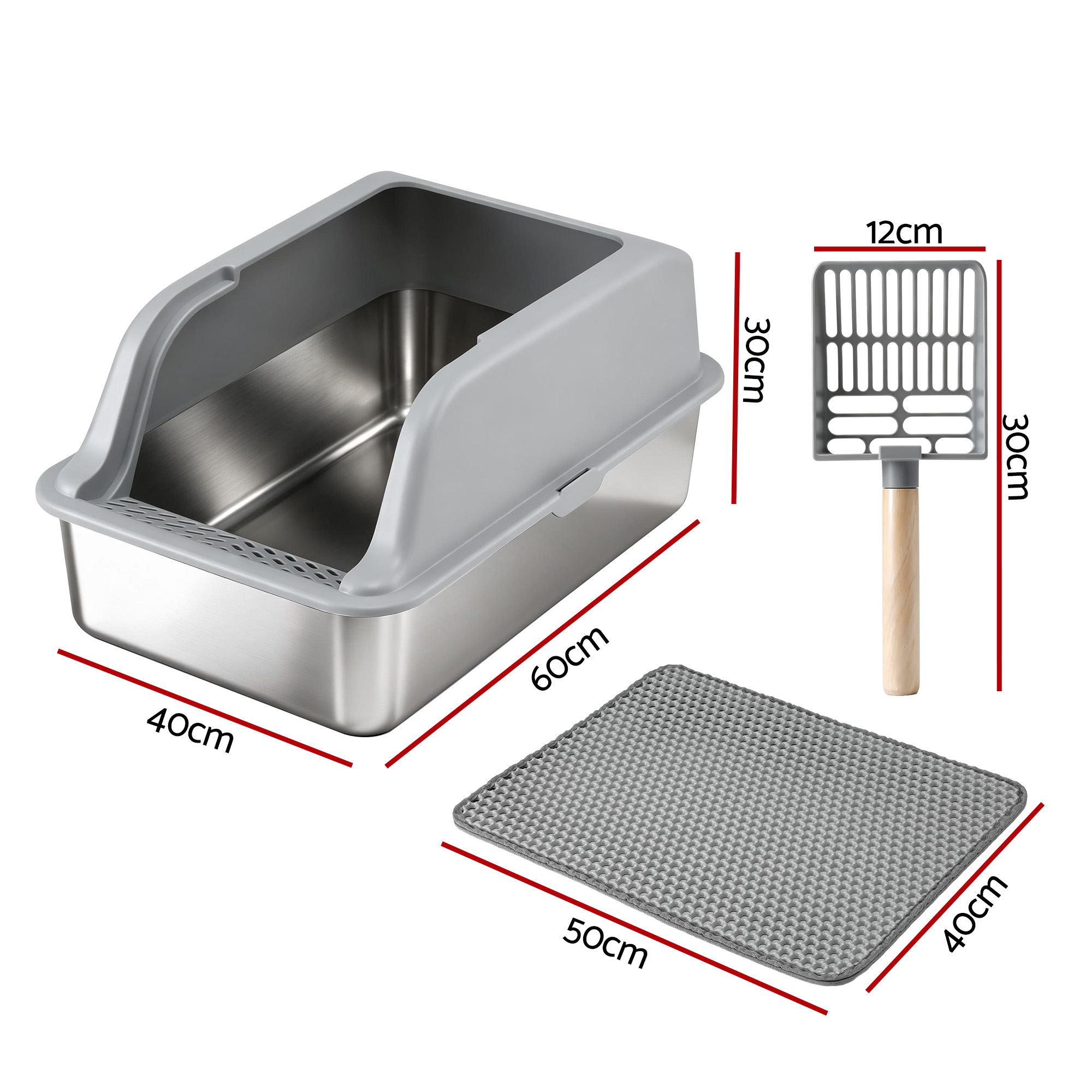 i.Pet Stainless Steel Cat Litter Box Semi-Enclosed view 2