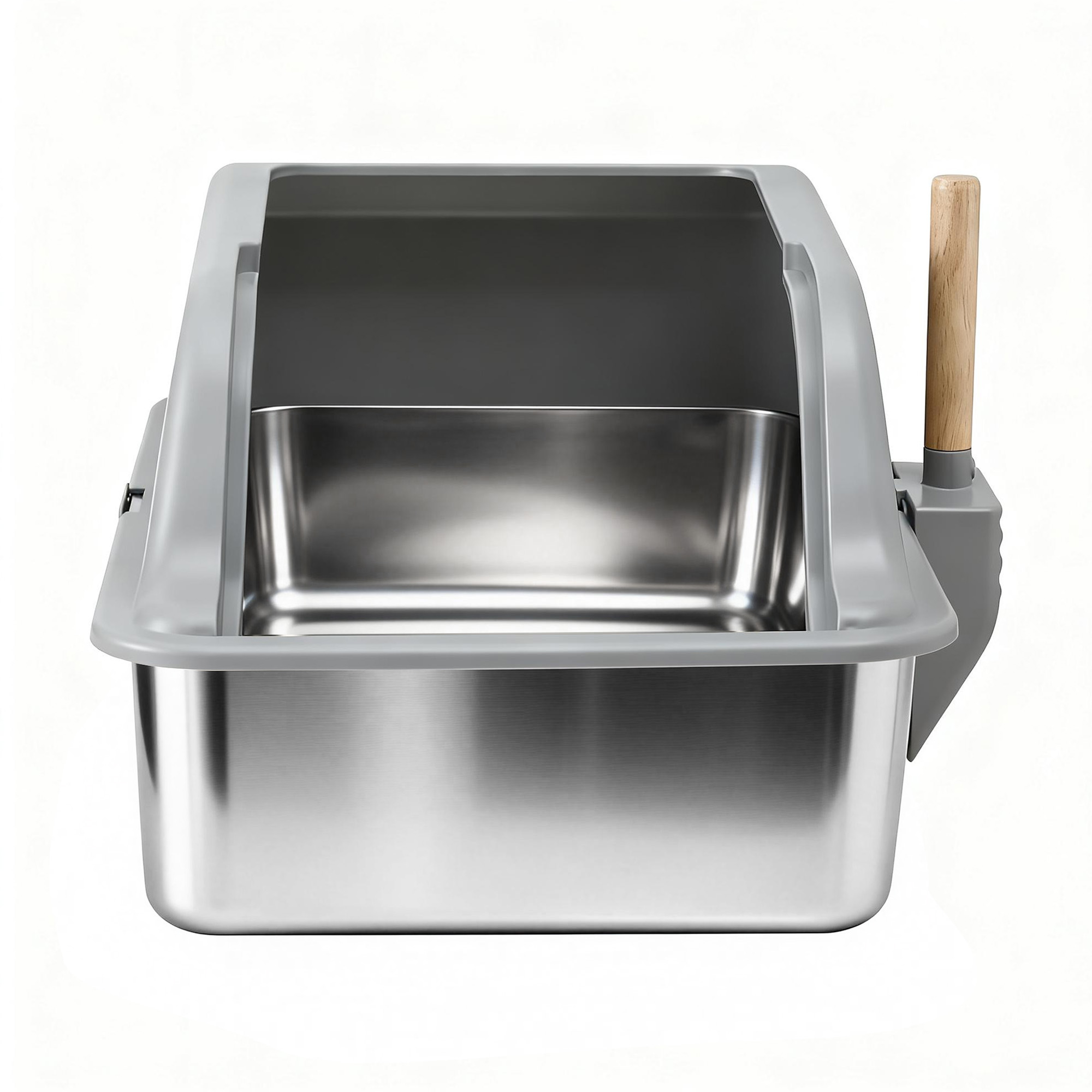 i.Pet Stainless Steel Cat Litter Box Semi-Enclosed view 3