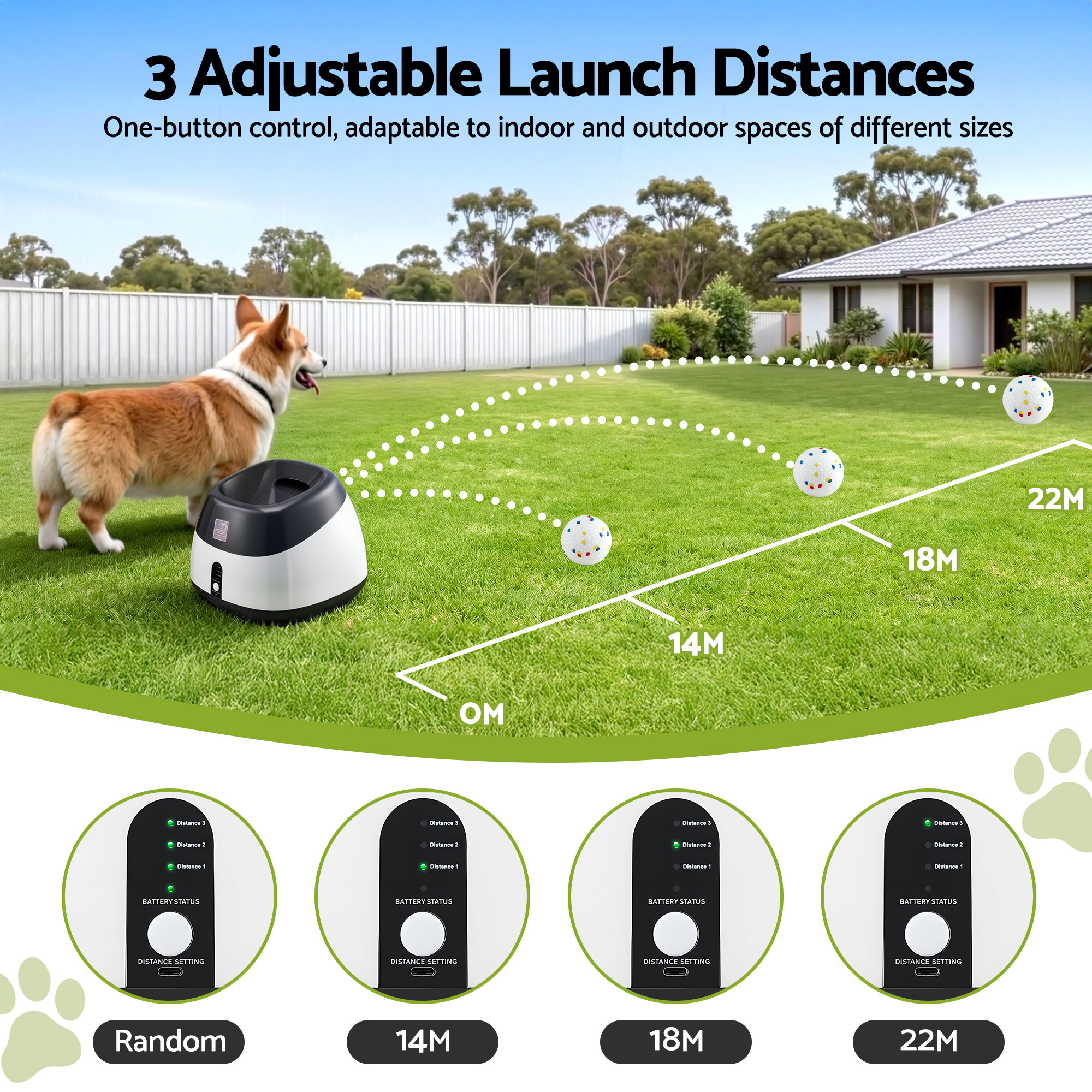 i.Pet Dog Ball Launcher with 6 Balls & 22m Distance view 4
