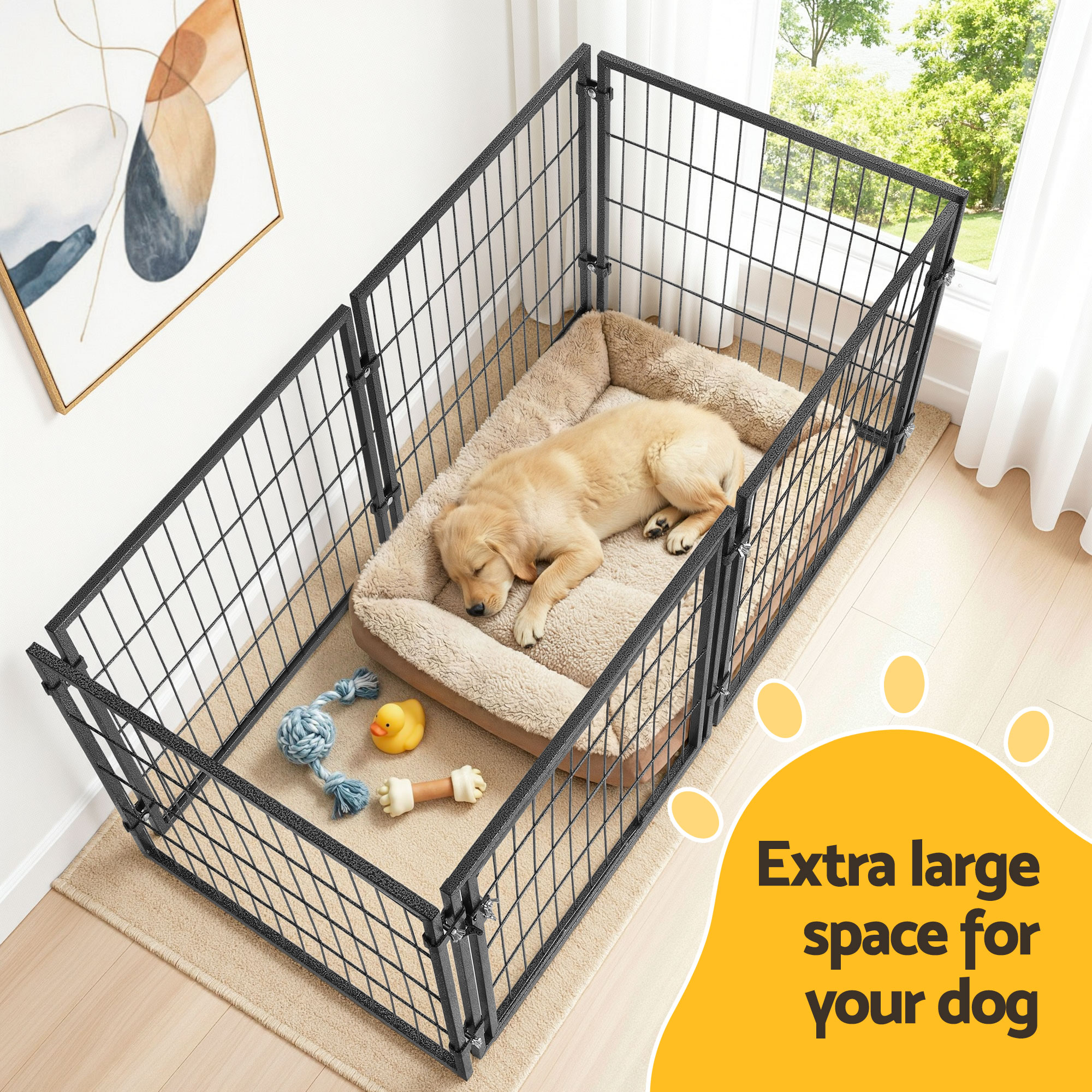 i.Pet Large Dog Crate Cage 129cm Metal Playpen view 4