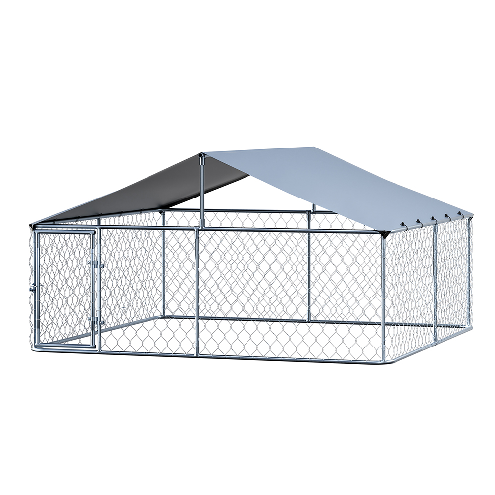 i.Pet Dog Kennel with Roof Steel Frame Outdoor Enclosure