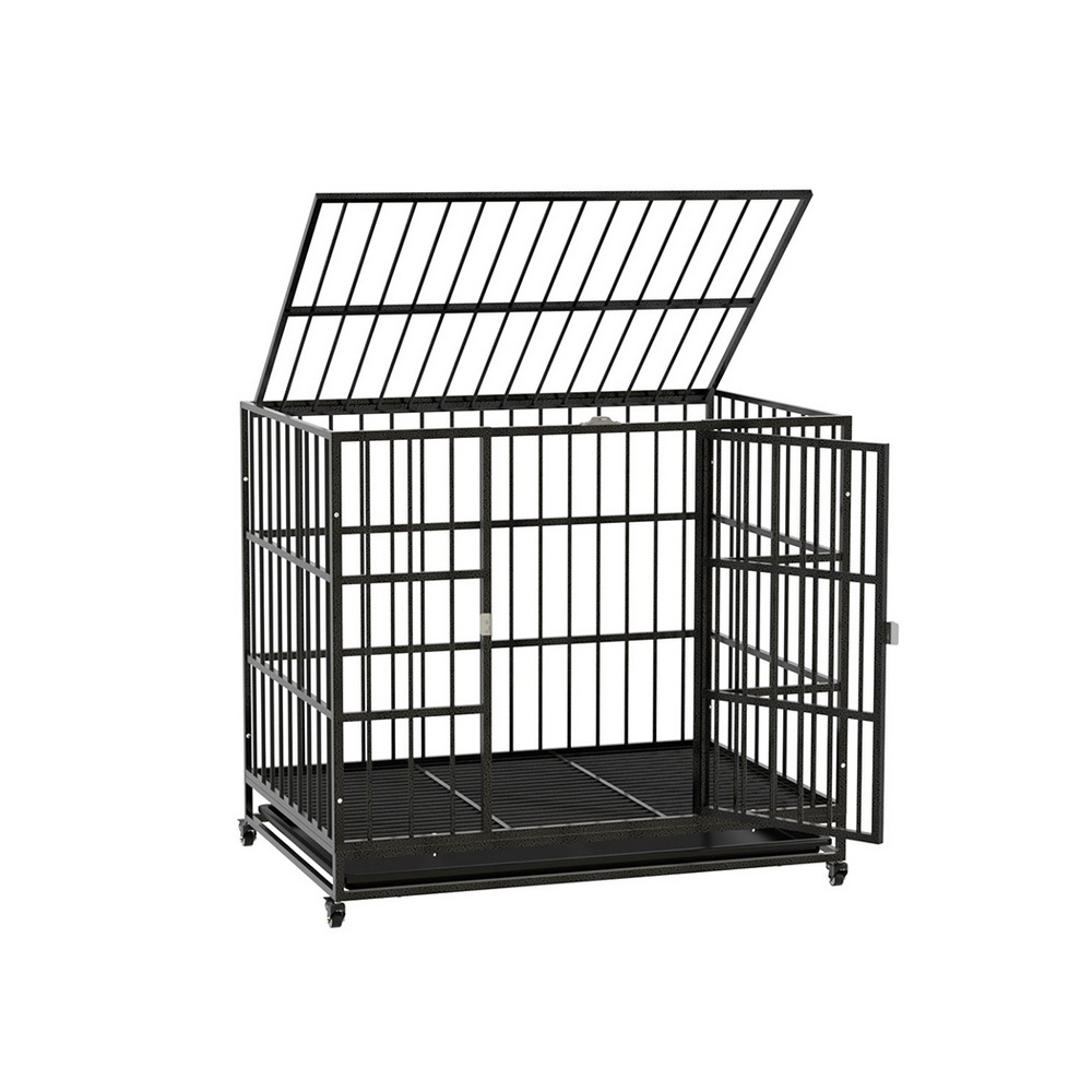i.Pet Metal Dog Cage Crate with Wheels & Tray