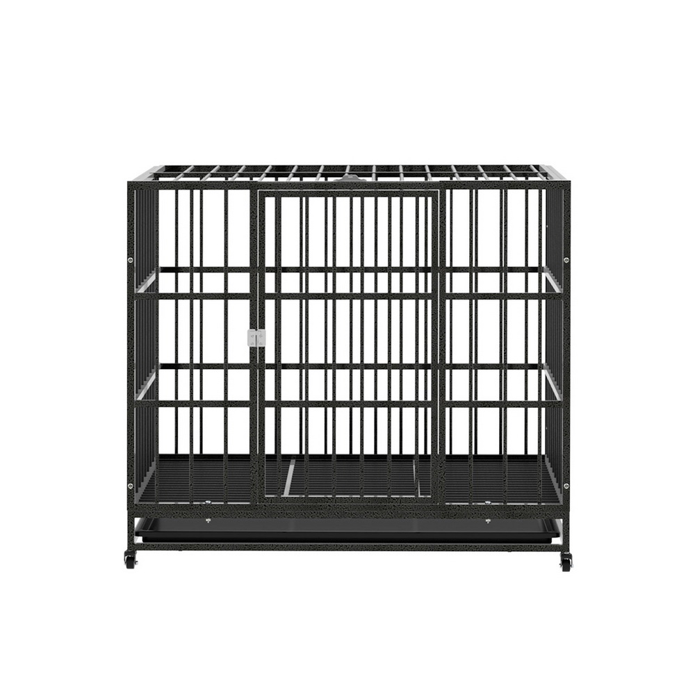 i.Pet Metal Dog Cage Crate with Wheels & Tray view 3