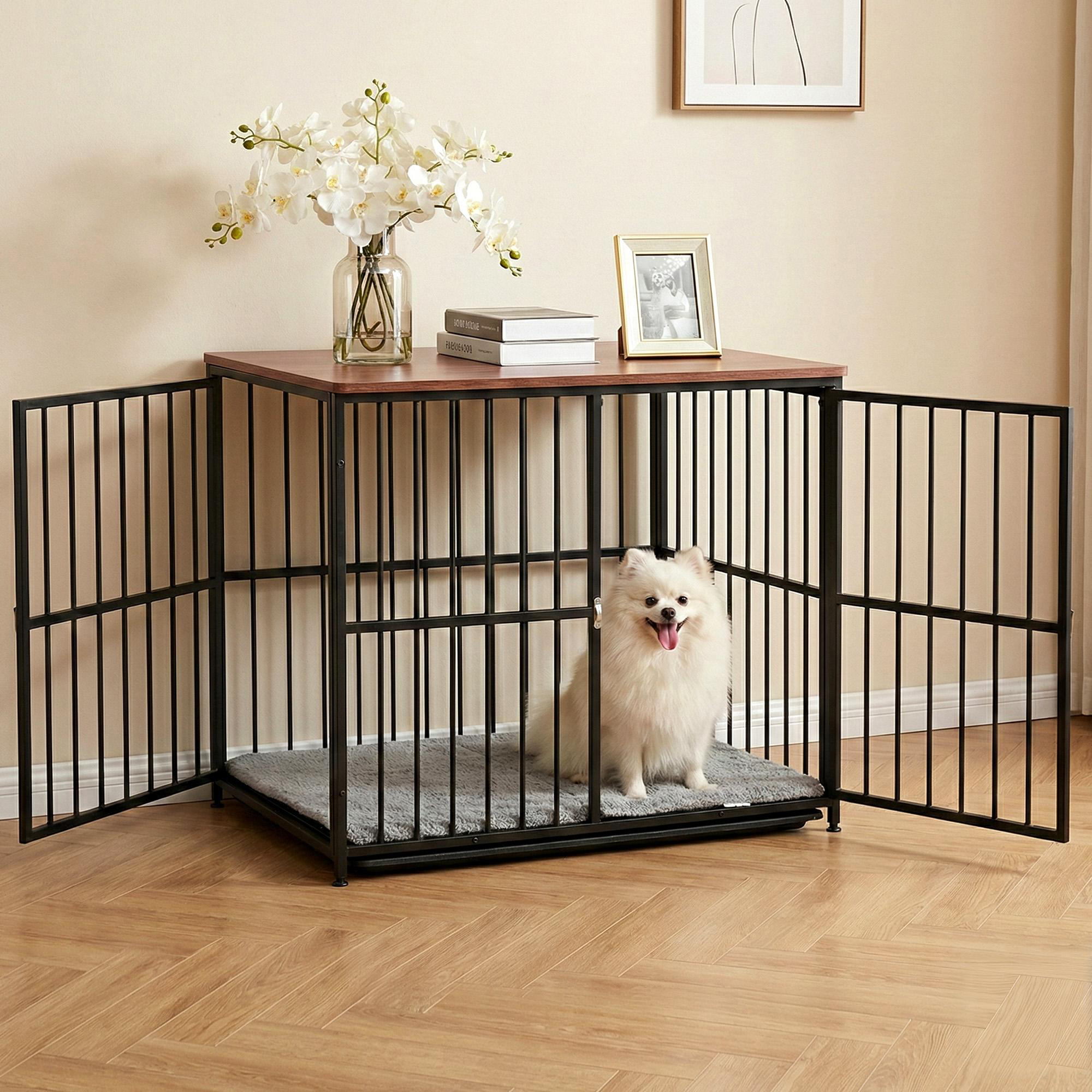 i.Pet Large Dog Crate Furniture 93cm Wooden Side Table
