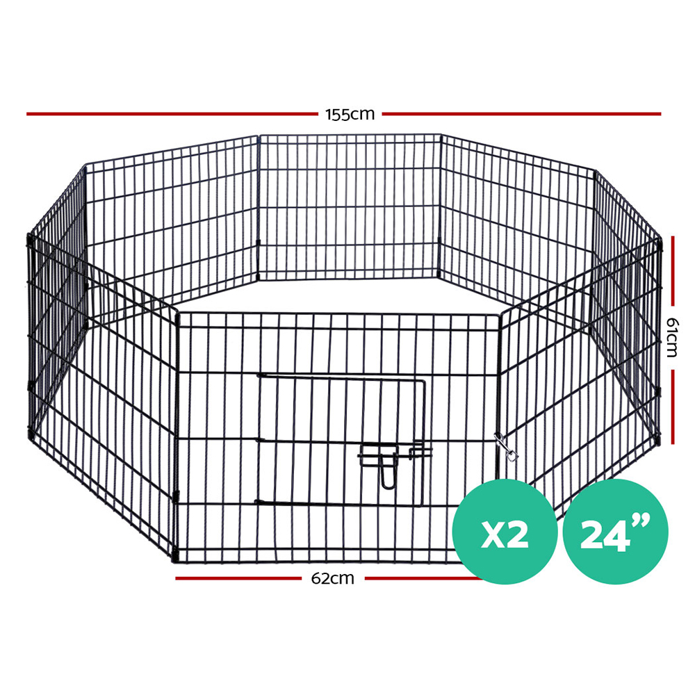 i.Pet 2-Pack 8-Panel Dog Playpen Fence Enclosure view 2