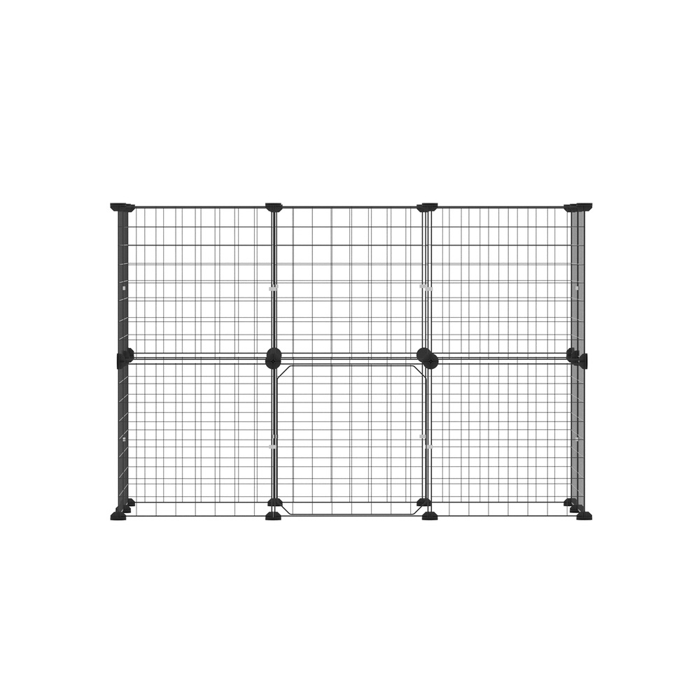 i.Pet 20 Panel Dog Playpen Foldable Metal Black view 3