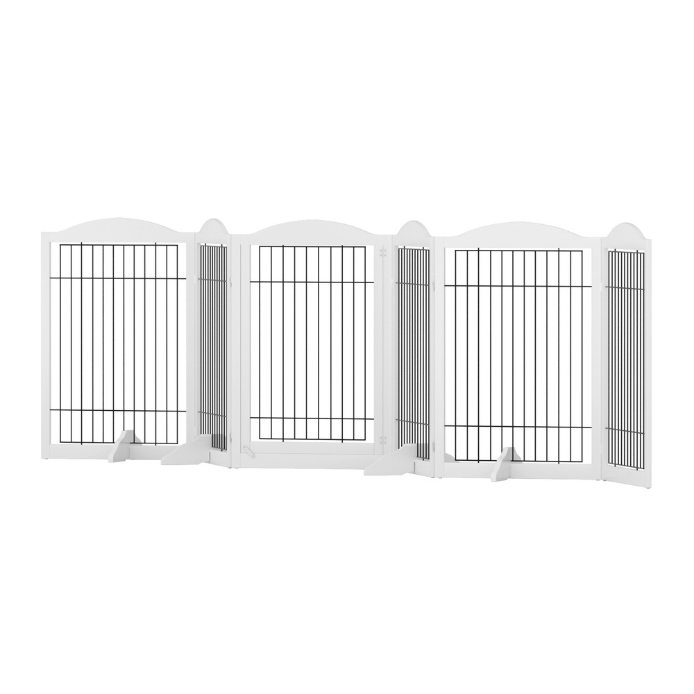 i.Pet Dog Playpen 6 Panel Wooden Fence with 360-Degree Hinges view 3