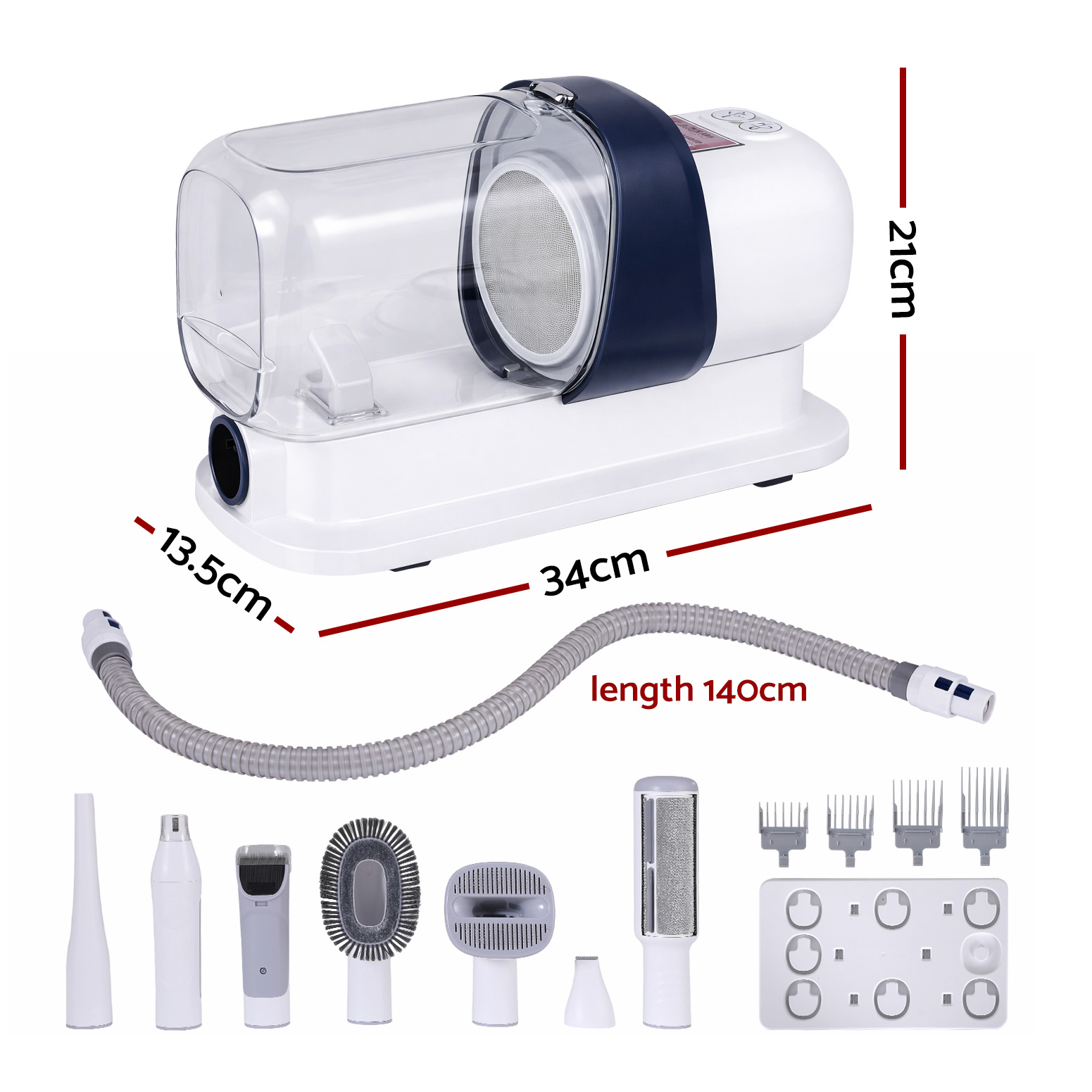 i.Pet 7-in-1 Pet Grooming Kit Vacuum Clipper White view 3