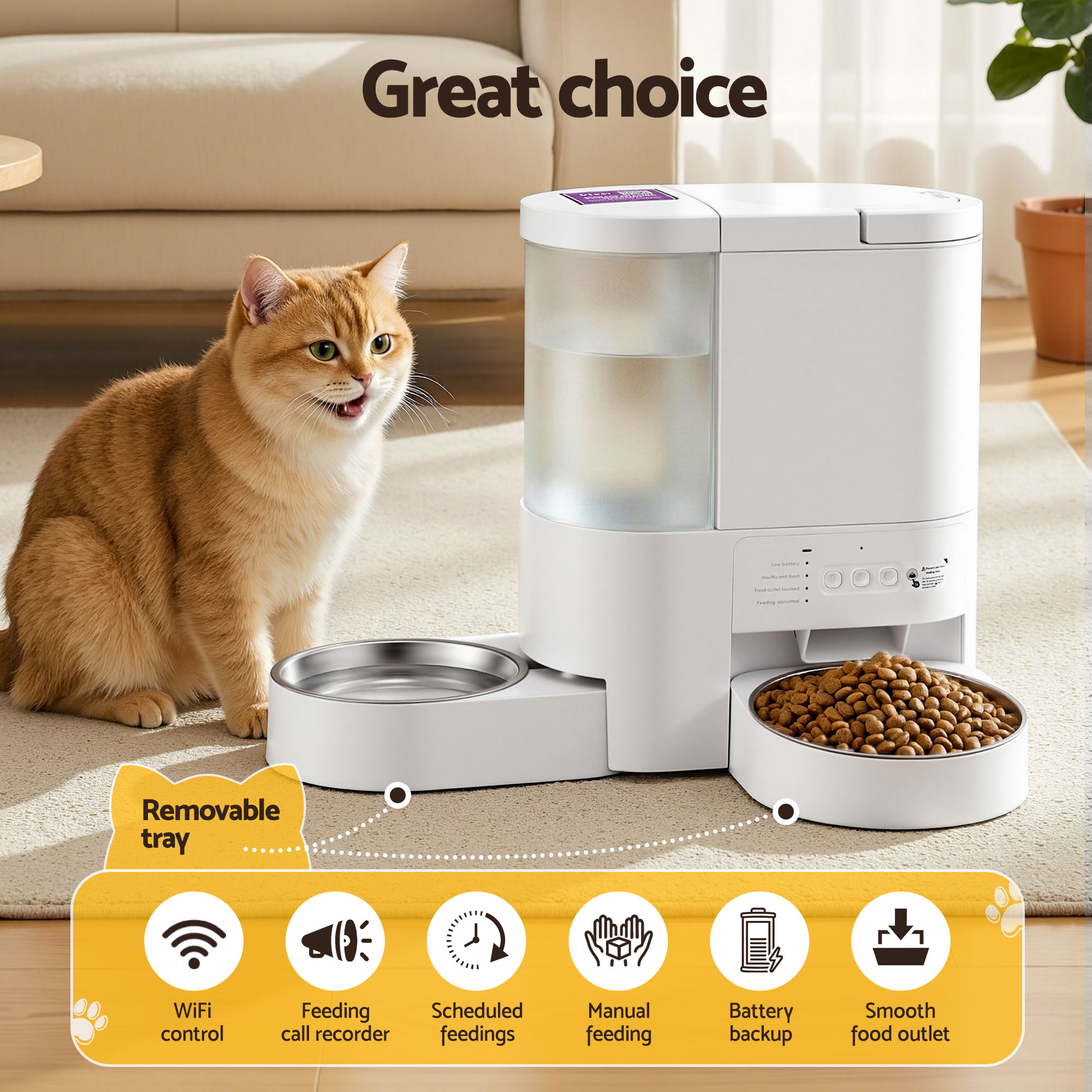 i.Pet 2-in-1 Automatic Pet Feeder & Water Dispenser 4L view 4