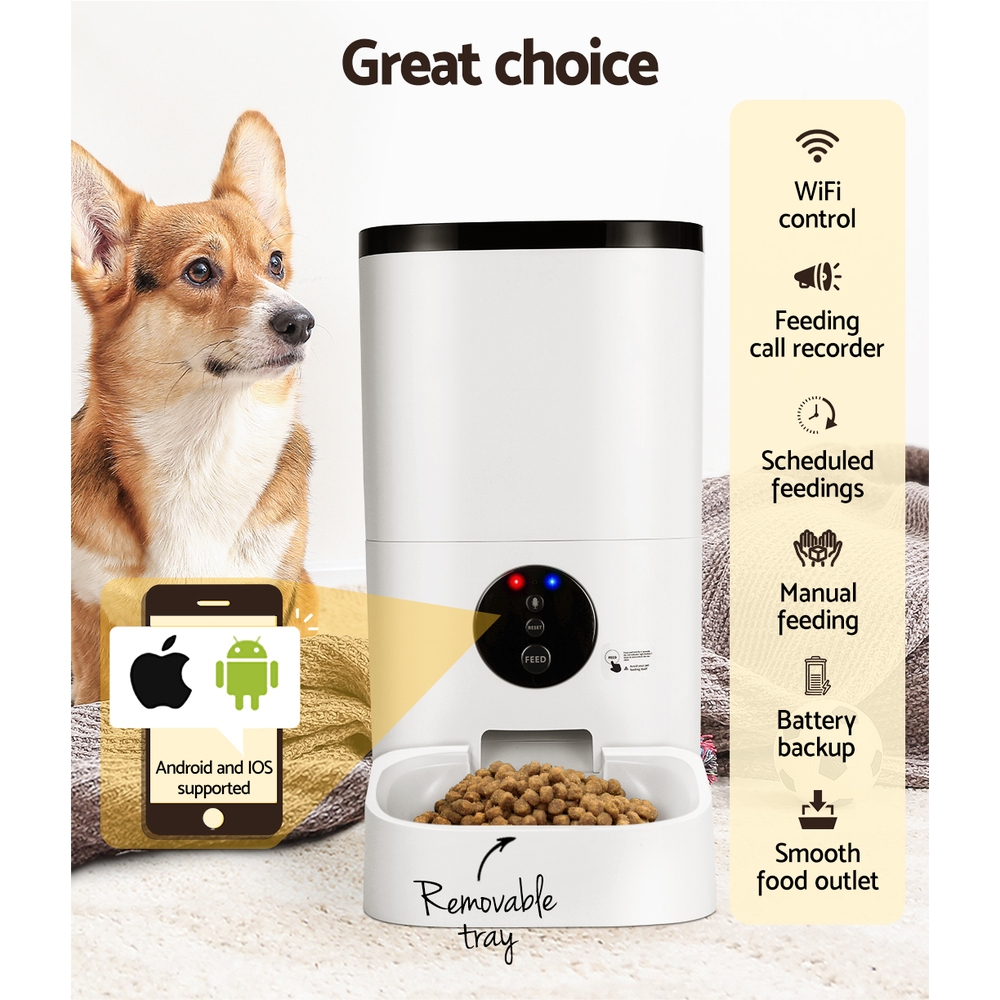 i.Pet Automatic Pet Feeder 6L WiFi Food Dispenser view 5