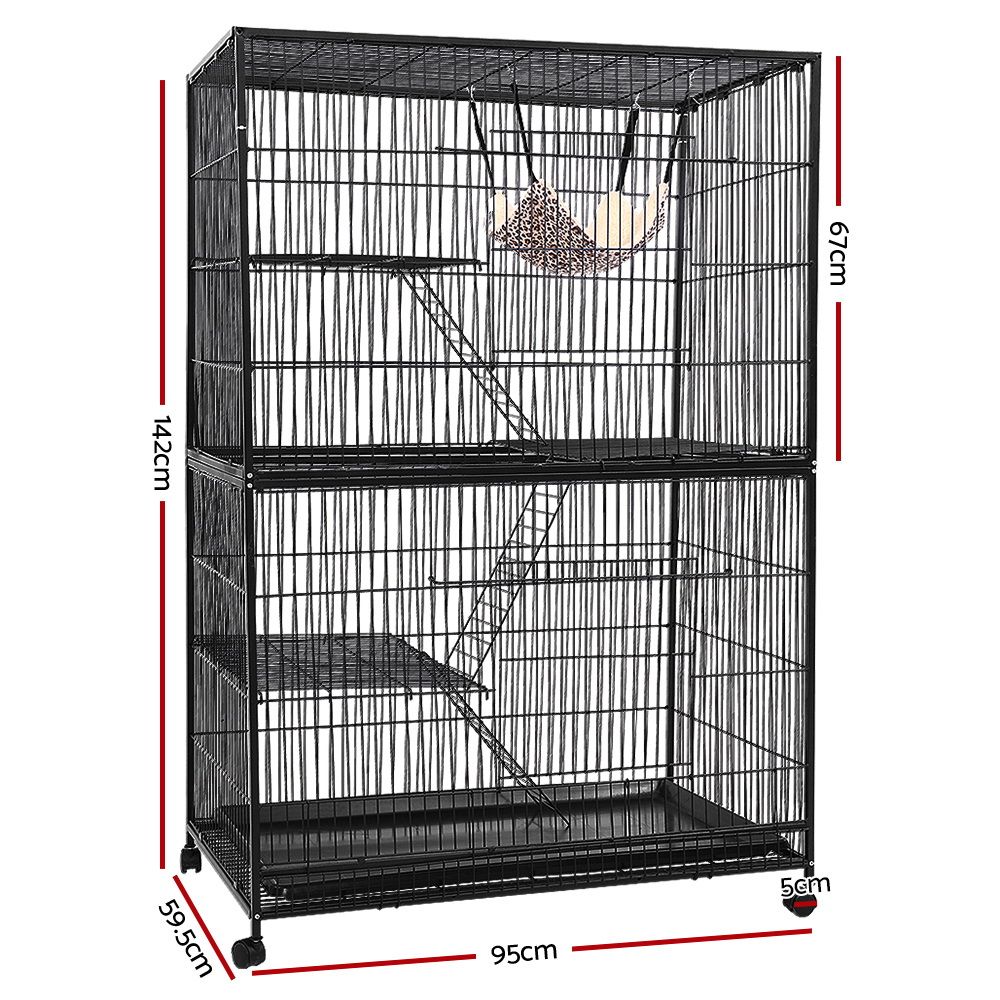 i.Pet Rabbit Cage 142cm 4-Level Hutch view 2
