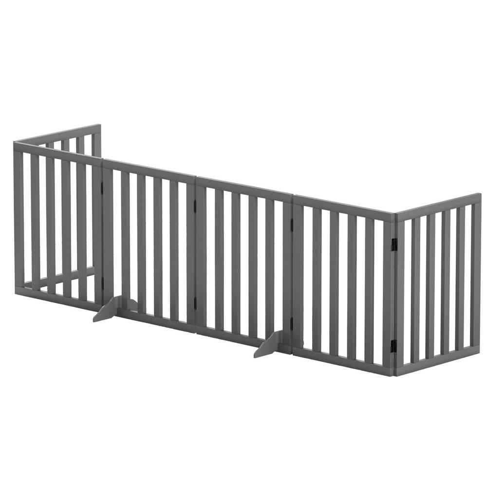 i.Pet Dog Playpen 6 Panel Wooden Pet Fence with Steel Hinges
