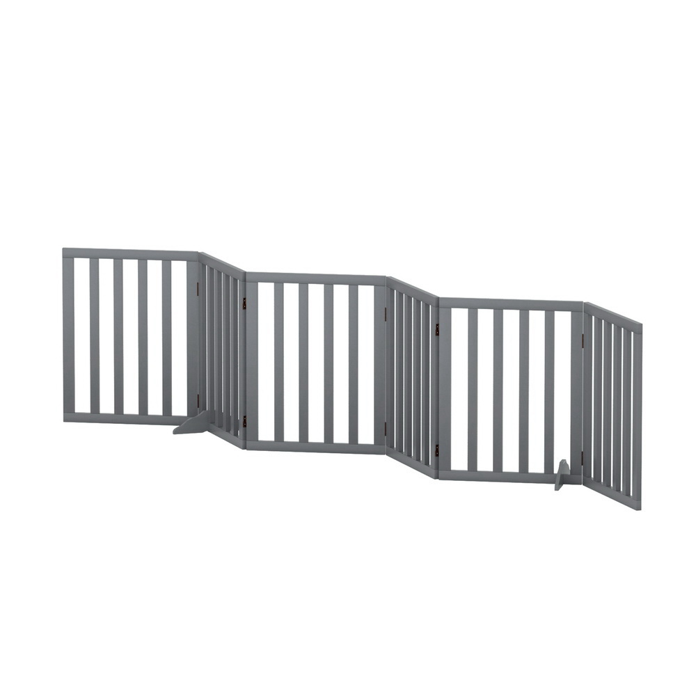 i.Pet Dog Playpen 6 Panel Wooden Pet Fence with Steel Hinges view 3