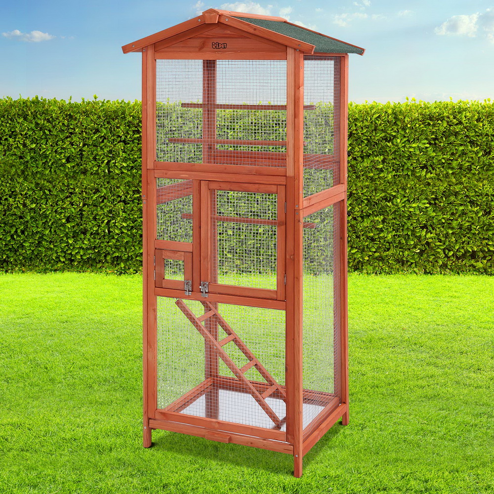 i.Pet Wooden Bird Cage 168cm Aviary Parrot Carrier