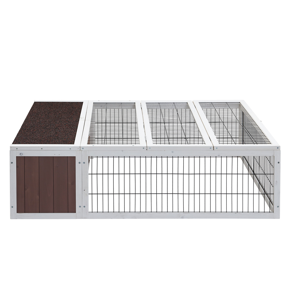 i.Pet Large Rabbit Hutch 124x90x35cm Wooden Outdoor view 3