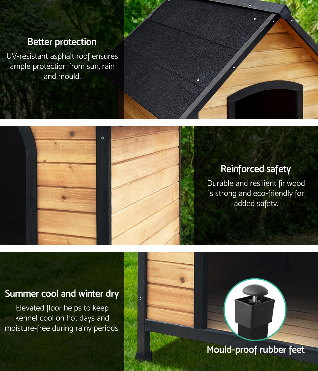 i.Pet Extra Large Dog Kennel Wooden Cabin Waterproof view 4