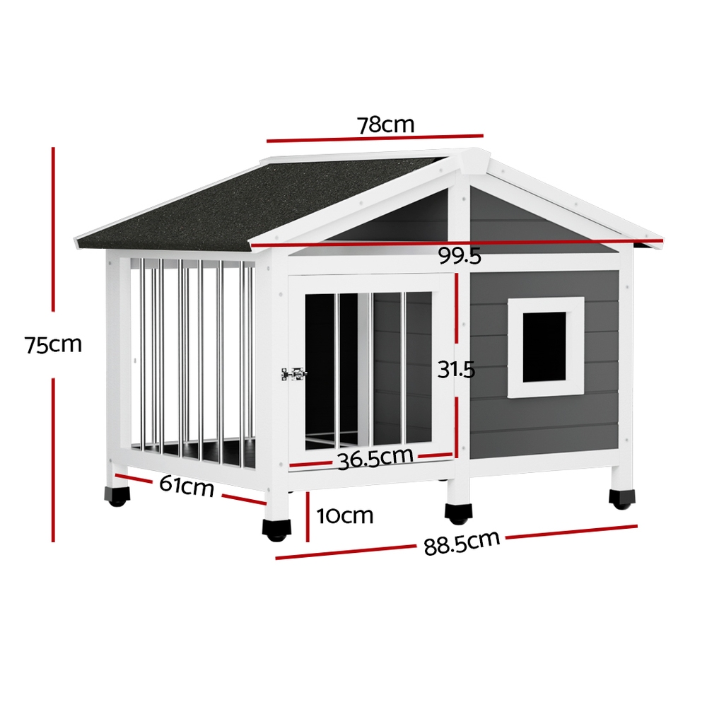 i.Pet Large Dog Kennel Wooden Cabin Home view 2