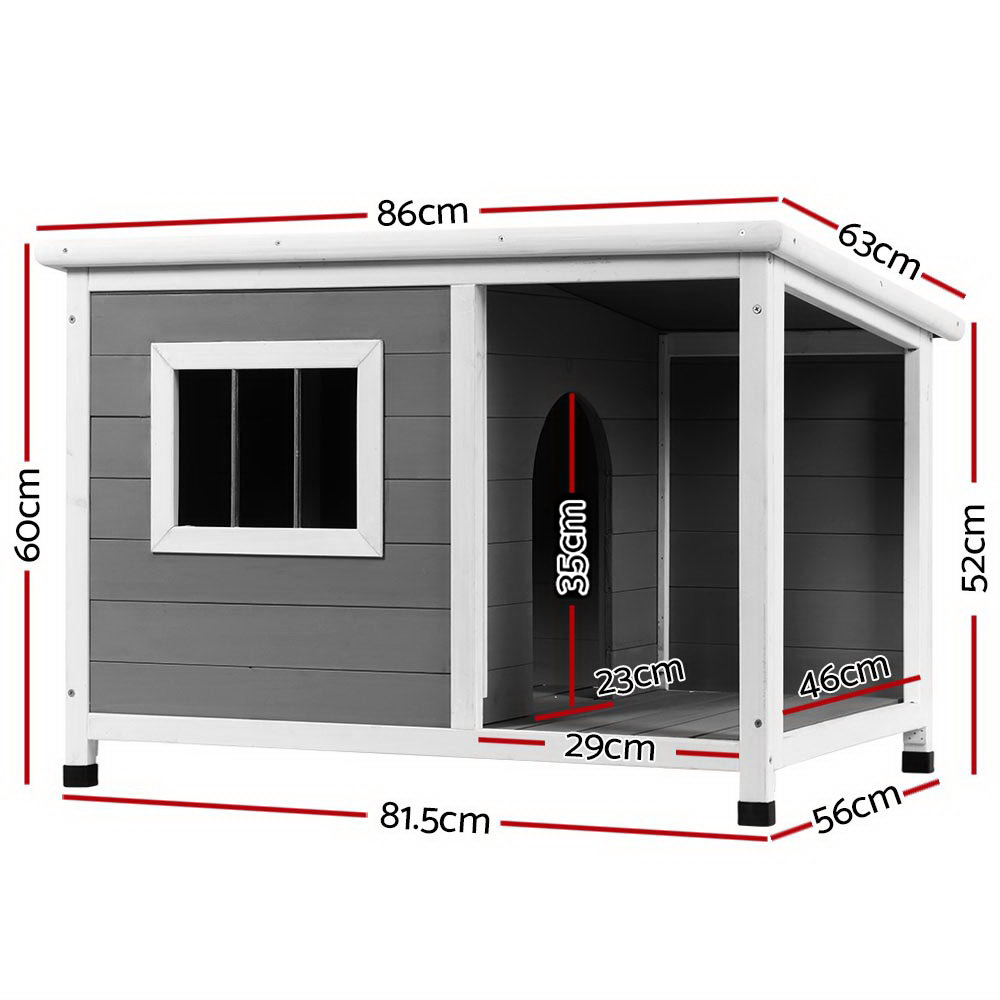 i.Pet Large Dog Kennel Wooden Cabin Log view 2