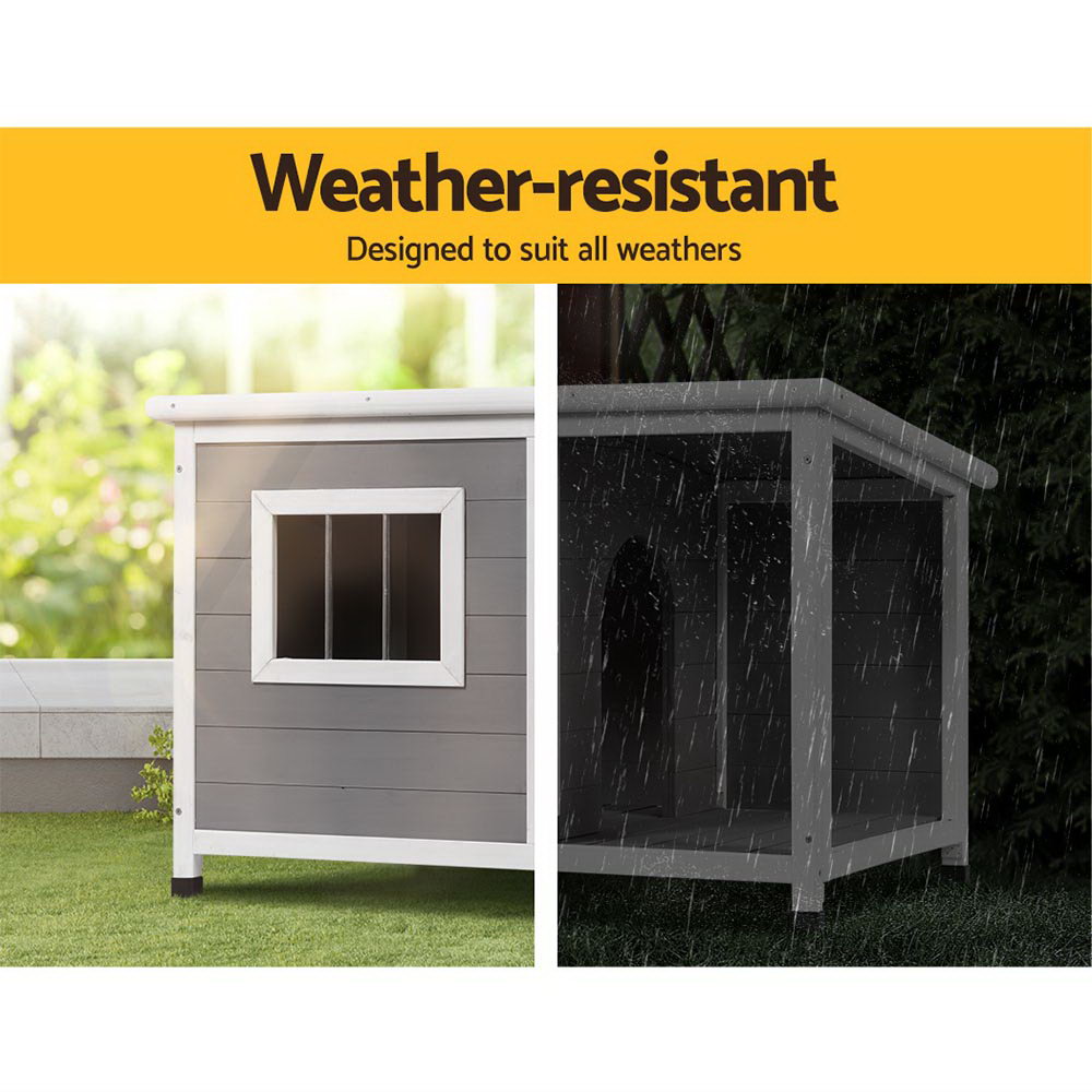 i.Pet Large Dog Kennel Wooden Cabin Log view 5