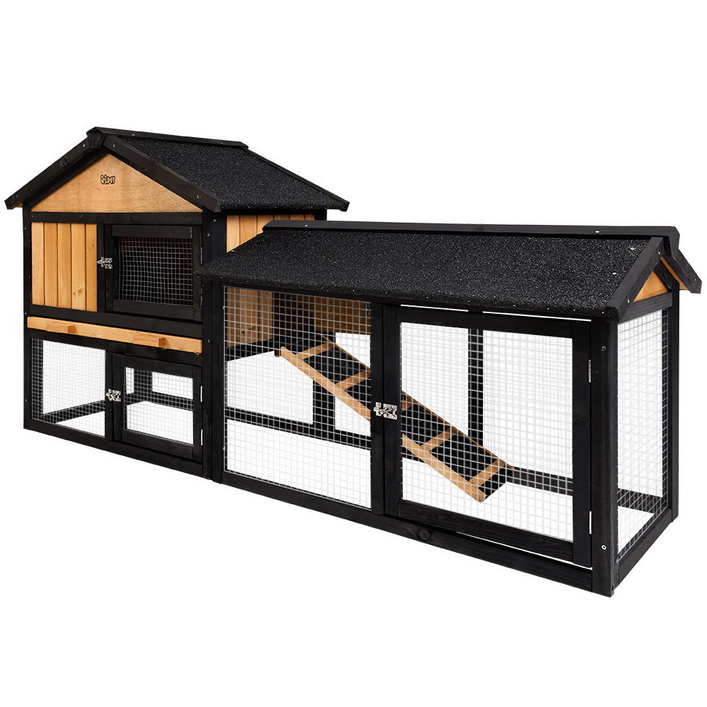 i.Pet Rabbit Hutch 165cm Wooden Waterproof Two-Storey view 3