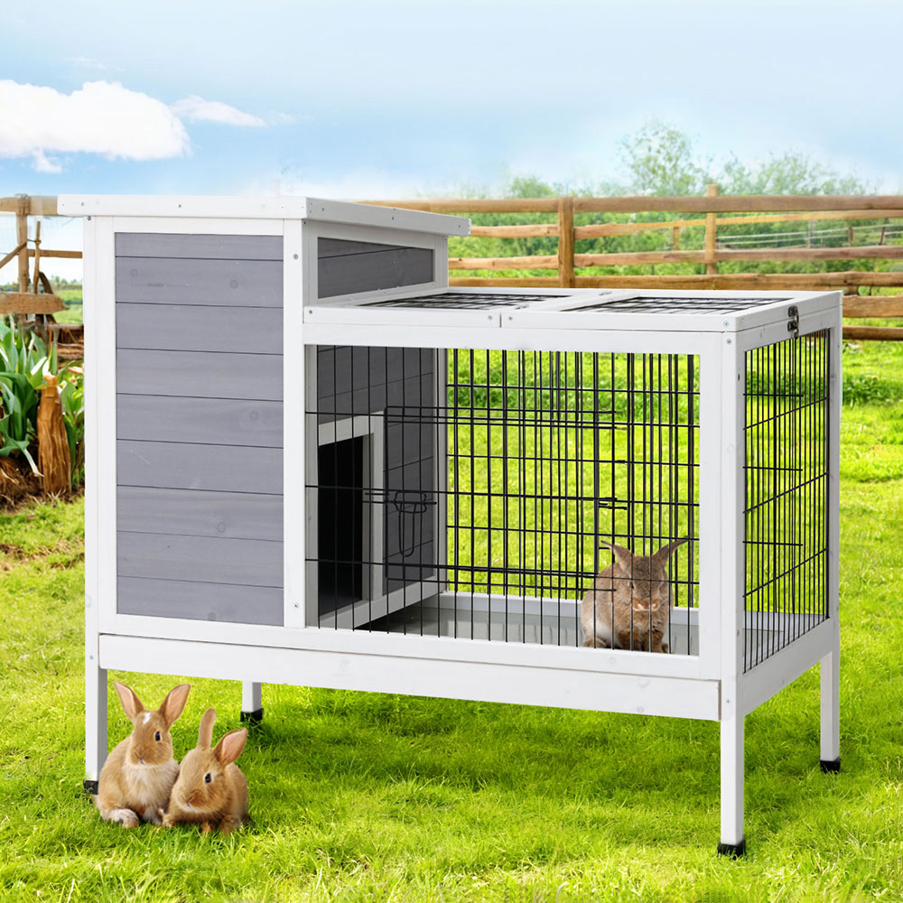 i.Pet Rabbit Hutch 97x49x86cm Wooden Indoor Divider