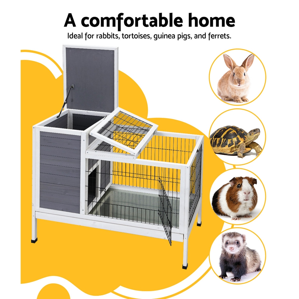 i.Pet Rabbit Hutch 97x49x86cm Wooden Indoor Divider view 4
