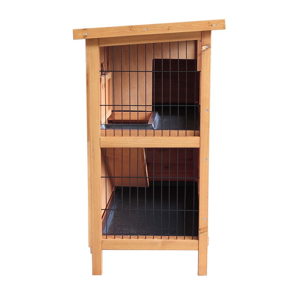 i.Pet Rabbit Hutch 91.5x45x82cm Wooden Double-Tier view 4