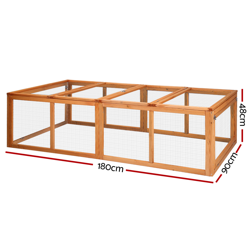 i.Pet Rabbit Hutch 180cm Extra Large Wooden Run view 2
