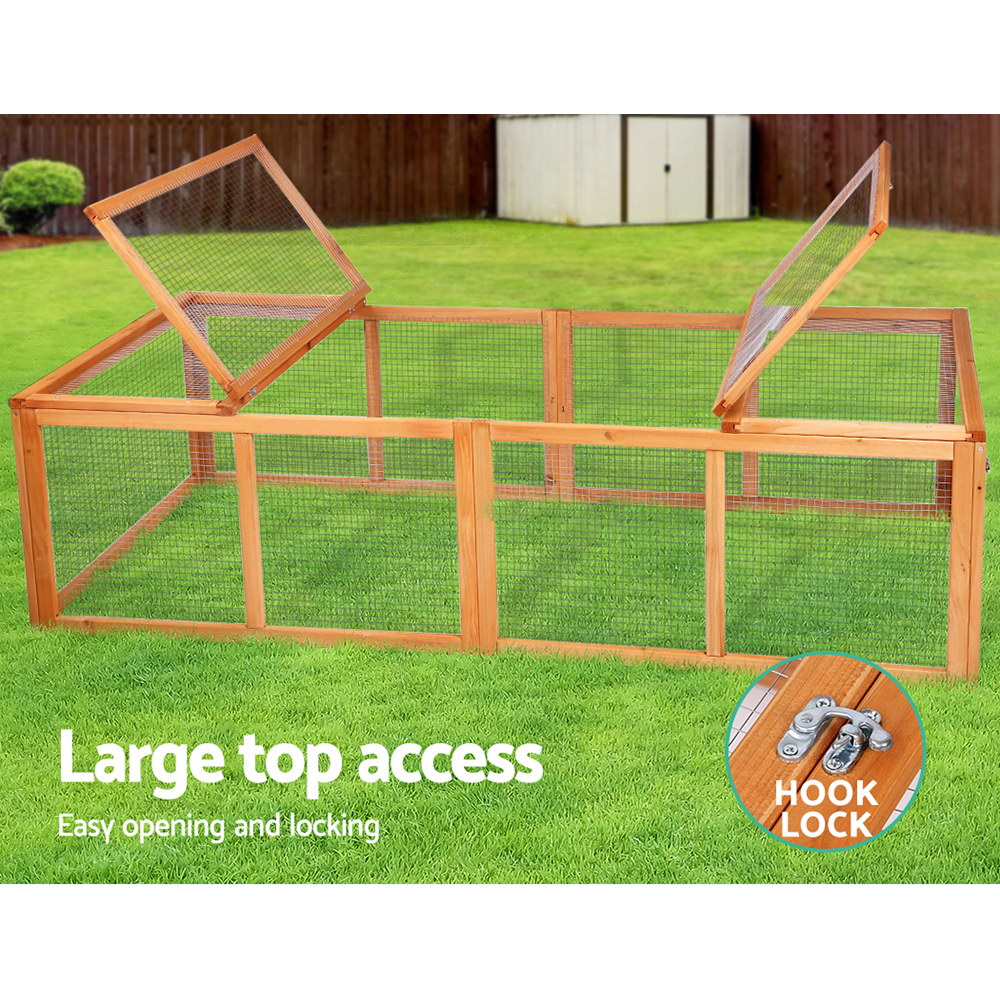 i.Pet Rabbit Hutch 180cm Extra Large Wooden Run view 5