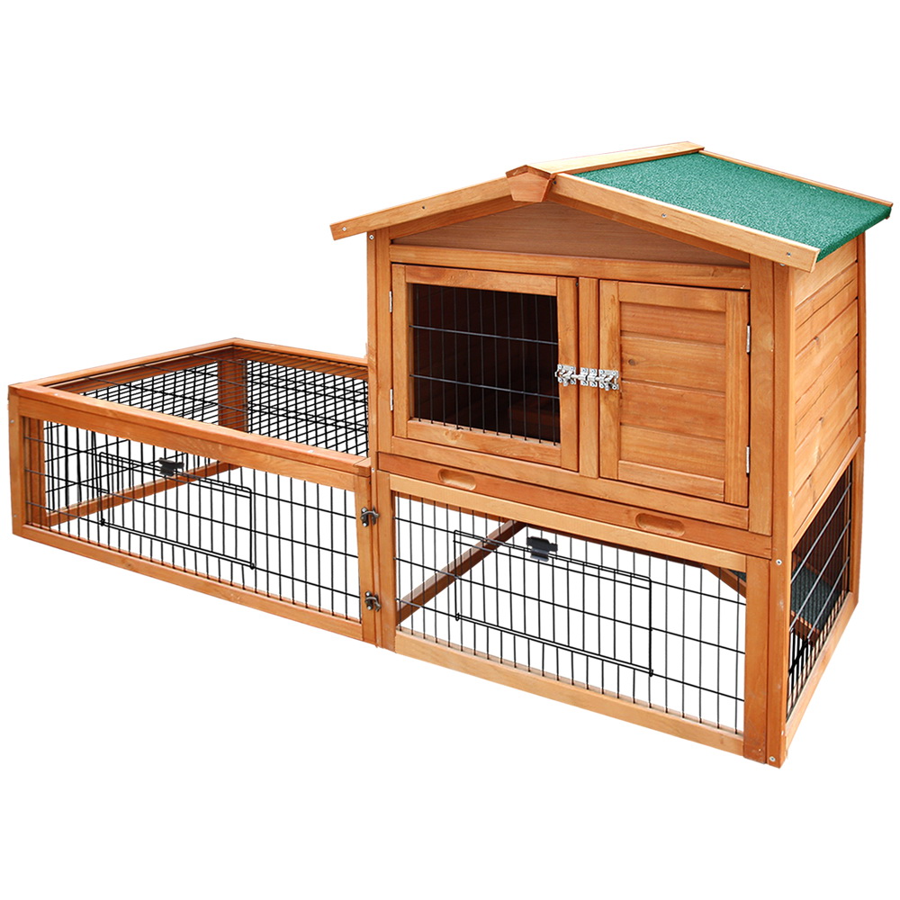 i.Pet Rabbit Hutch 155cm Wooden with Foldable Ramp view 3