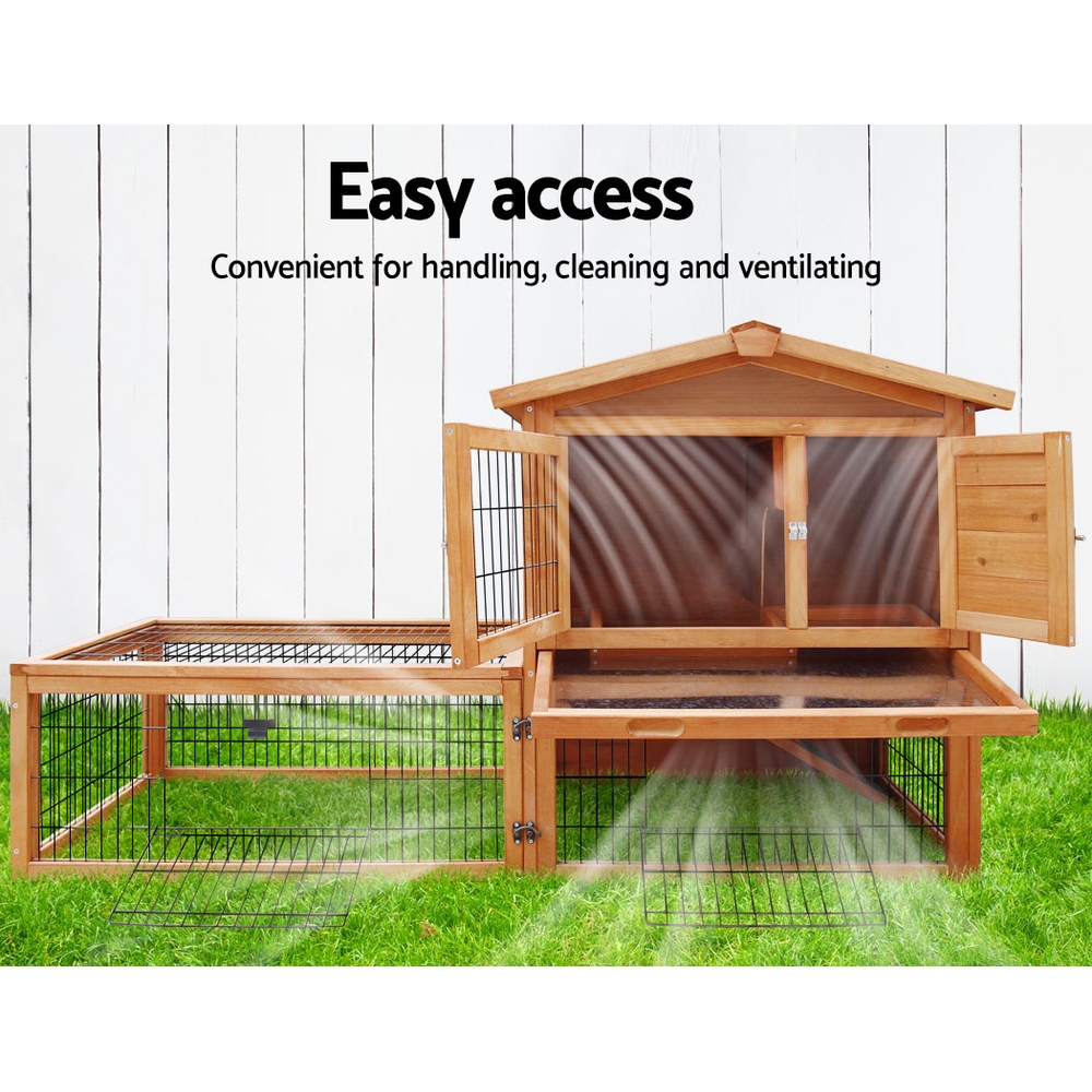 i.Pet Rabbit Hutch 155cm Wooden with Foldable Ramp view 5