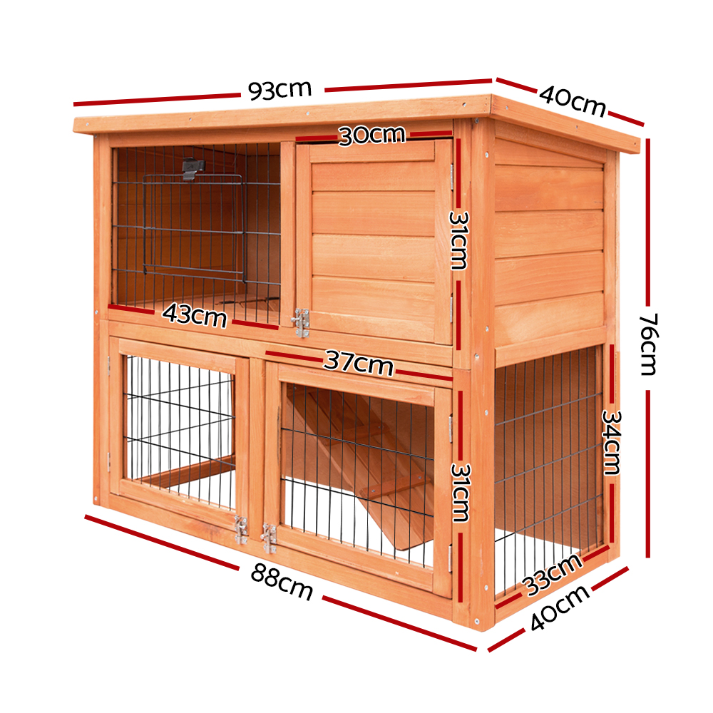 i.Pet Rabbit Hutch 88cm Wooden with Foldable Ramp view 2