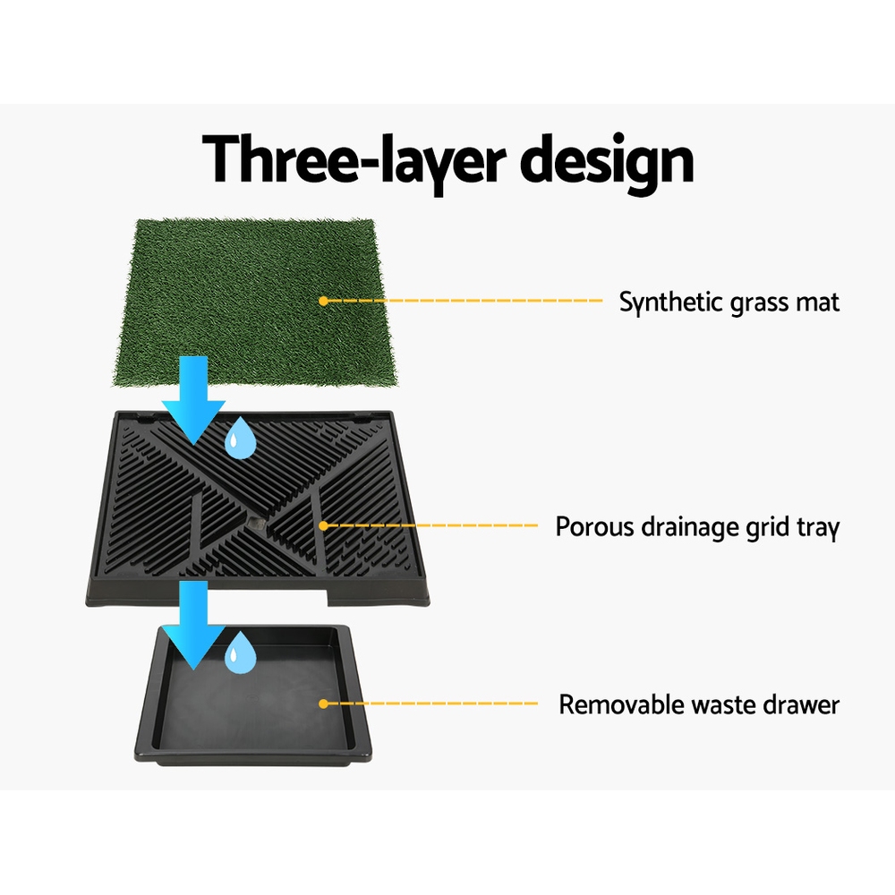 i.Pet Large Grass Pet Training Pad With Tray 2pk view 5