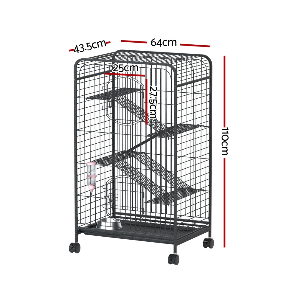i.Pet Rabbit Cage 110cm 4-Level Indoor Hutch view 2
