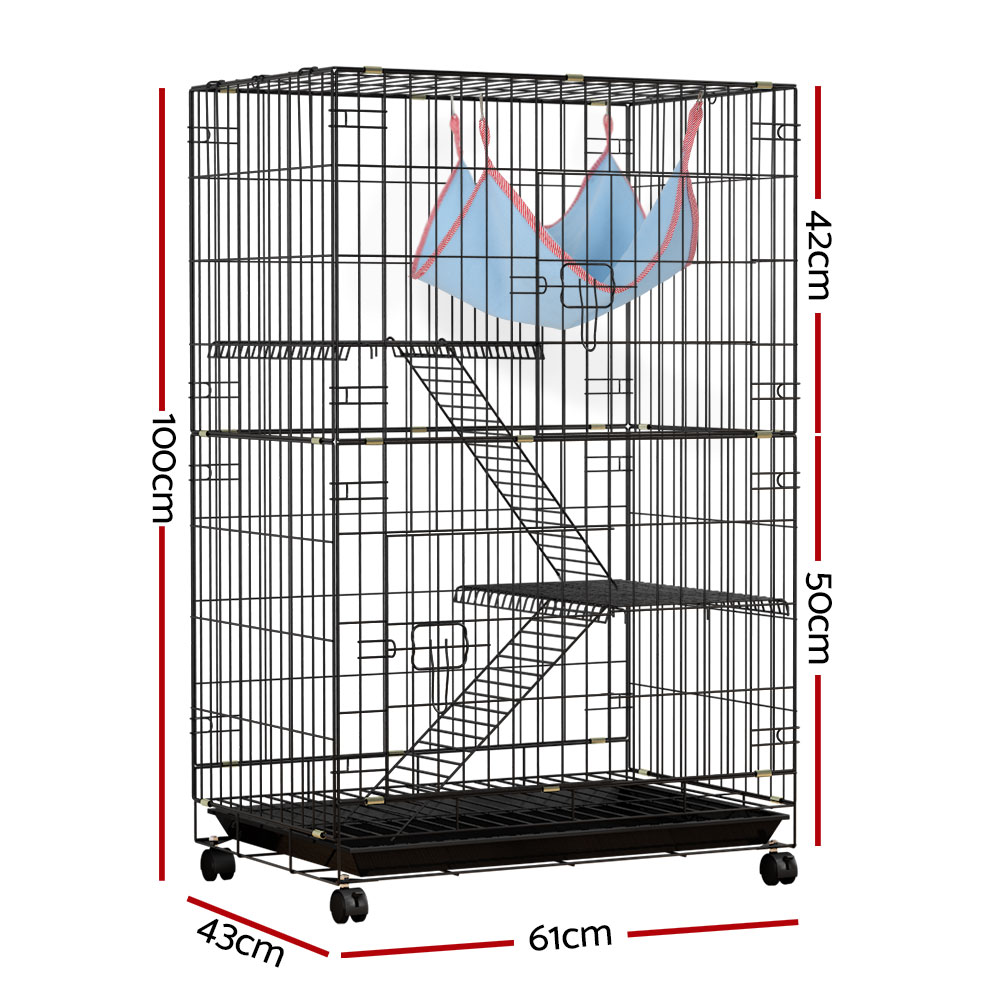 i.Pet Rabbit Cage 100cm 3-Level Indoor Hutch view 2