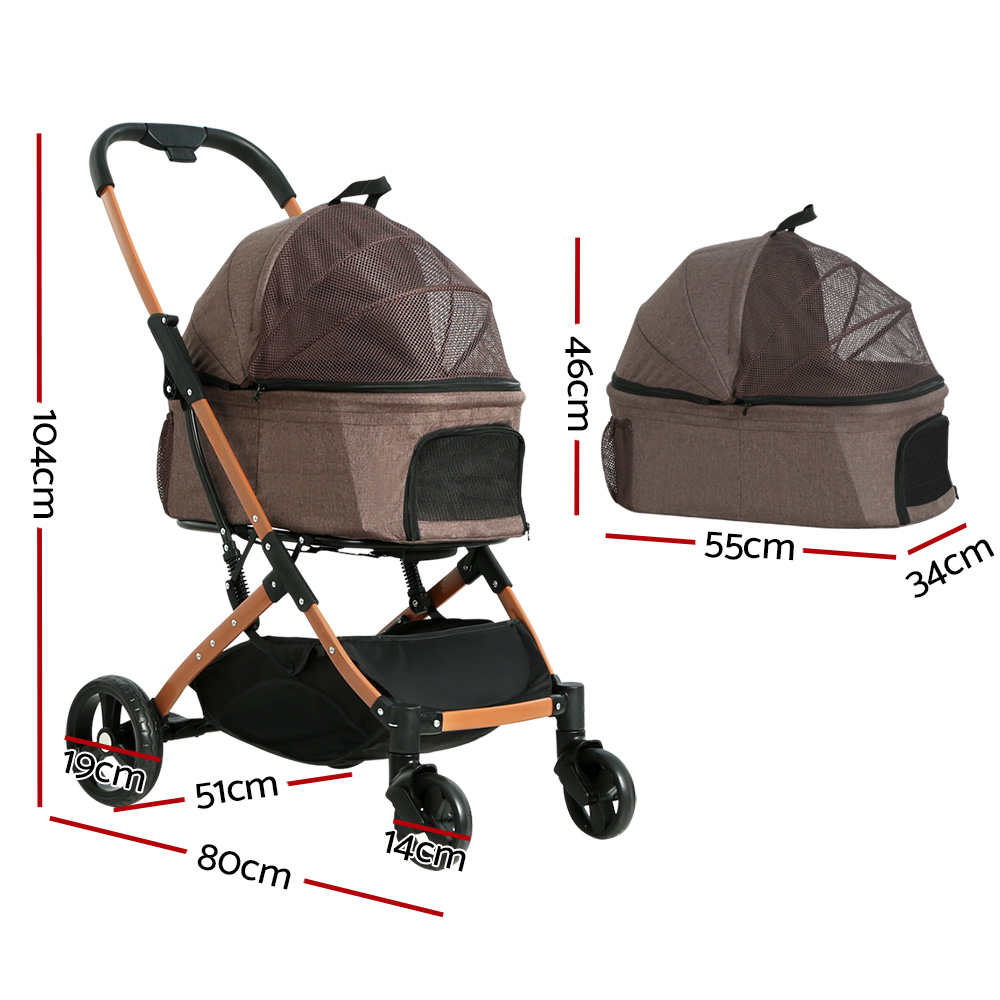 i.Pet Large Pet Stroller Pushchair Double 4 Wheels view 2