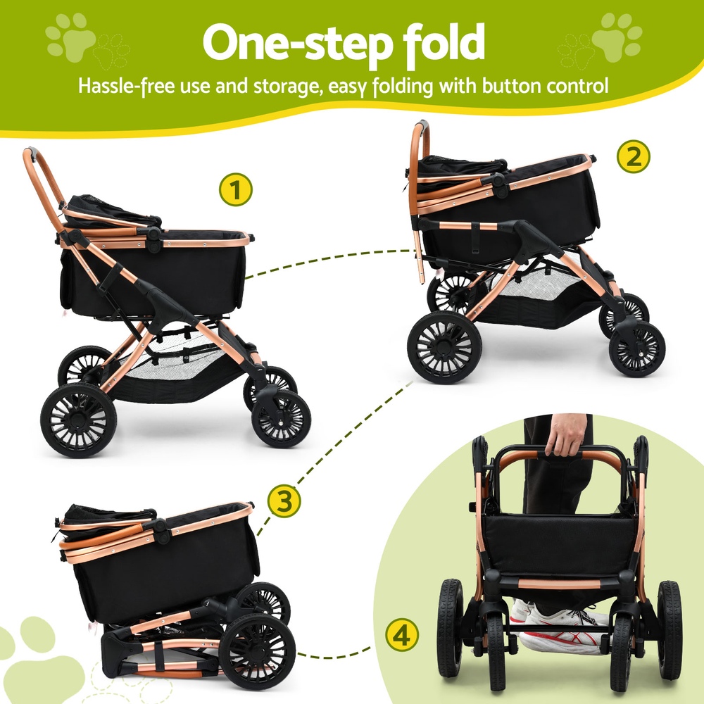 i.Pet Large Pet Stroller UV Front Veil 4 Wheels view 3