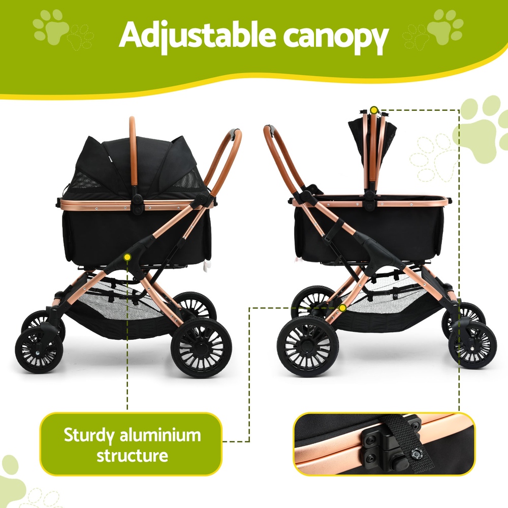 i.Pet Large Pet Stroller UV Front Veil 4 Wheels view 4