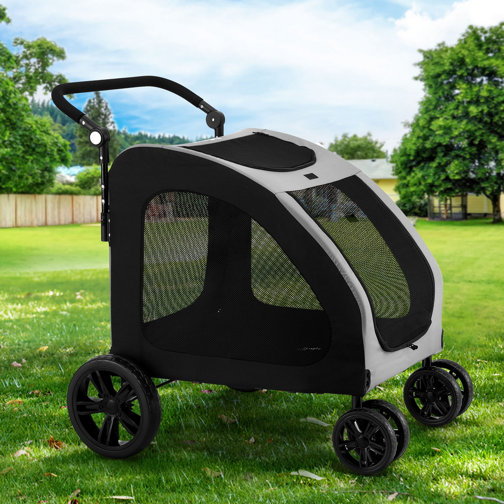i.Pet Large Pet Stroller Front & Rear Entry 4 Wheels
