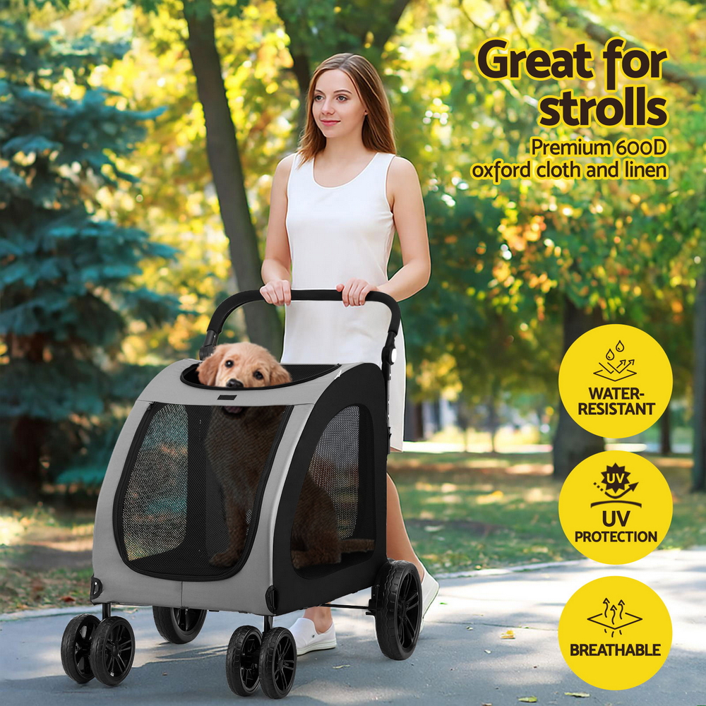 i.Pet Large Pet Stroller Front & Rear Entry 4 Wheels view 4